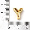 Brass Micro Pave Clear Cubic Zirconia Charms ZIRC-C009-01G-Y-3