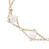 Natural Moonstone Round Beads Link Bracelets for Women BJEW-JB12149-01-3