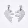Non-Tarnish 201 Stainless Steel Split Pendants STAS-T048-11-3