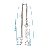 3 Sets 3 Colors Zinc Alloy Curb Chain Bag Straps FIND-GN0001-23-3