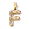 304 Stainless Steel Micro Pave Clear Cubic Zirconia Pendants CU-CBA703A-05G-F-1
