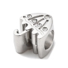 304 Stainless Steel Rhinestone European Beads STAS-D153-30P-2
