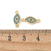 Brass Micro Pave Cubic Zirconia Connector Charms KK-U056-45G-3