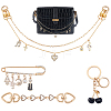 Alloy with Resin Cherry Keychains & Alloy Enamel with Iron Musical Note Brooch & Alloy Rhinestone Heart Charm Purse Chains & Alloy Rhinestone Heart Link Purse Strap Extenders SJEW-AR00001-1