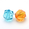 Mixed Color Transparent Acrylic Faceted Round Beads X-PL990Y-2