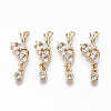 Brass Micro Pave Cubic Zirconia Pendants KK-S359-071-RS-1