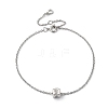 Brass Micro Pave Clear Cubic Zirconia Charms Bracelets BJEW-JB05400-03-1