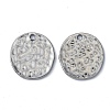 Alloy Blank Flat Round Hammered Pendants LS-PALLOY-M031-07B-1