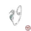 925 Sterling Silver Micro Pave Cubic Zirconia Adjustable Open Cuff Rings for Women FS-WG3D7C7-01-3