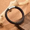 Braided Microfiber Leather Cord Bracelets for Men BJEW-Z081-14P-2