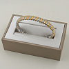 Two Tone 304 Stainless Steel Cuff Bangles for Women WG684E5-01-2