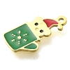 Christmas Themed Ion Plating(IP) 304 Stainless Steel Enamel Charms STAS-B075-36G-04-2