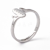 201 Stainless Steel Cactus Adjustable Ring for Women RJEW-K238-03P-3