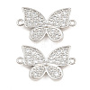 Brass Micro Pave Clear Cubic Zirconia Connector Charms CU-CBA908F-04P-04-1