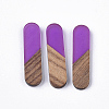 Transparent Resin & Walnut Wood Cabochons LS-RESI-Q210-014A-B01-1
