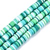 Handmade Polymer Clay Beads Strands X-CLAY-R089-6mm-094-1