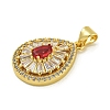 Rack Plating Brass Pave Cubic Zirconia Pendants KK-U029-28G-03-2