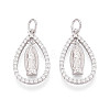 925 Sterling Silver Micro Pave Clear Cubic Zirconia Religion Pendants STER-N016-107P-1