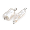 Natural Freshwater Pearl Keshi Pearl Nuggets Connector Charms STAS-D378-09P-2