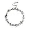 Anti-Tarnish 304 Stainless Steel Oval Link Chain Anklets AJEW-A057-04P-1