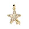 Brass Micro Pave Cubic Zirconia Pendants KK-Z134-18G-02-1