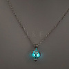 Alloy with Luminous Resin Bead Inside Pendant Necklaces for Women Men FS-WG4D5C2-28-1