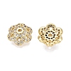Brass Micro Pave Clear Cubic Zirconia Bead Caps KK-Q071-16G-02-2