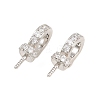 Brass Micro Pave Clear Cubic Zirconia Fold Over Clasps CU-CBA3901-01P-1