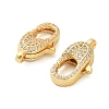 Oval Brass Micro Pave Clear Cubic Zirconia Lobster Claw Clasps KK-I354-01G-03-2