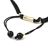 Natural Mixed Gemstone Pixiu Braided Bead Bracelet BJEW-K330-01-3