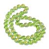 Half Electroplate Baking Paint Glass Beads Strands EGLA-K061-11A-AB03-2