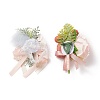 Silk Cloth Imitation Flower Brooch AJEW-XCP0001-91-3