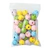 40Pcs 10 Colors Easter Theme Printed Wood Beads WOOD-FS0002-55A-7