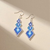 Glass Seed Braided Rhombus Dangle Earrings EJEW-MZ00029-2