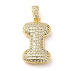 Brass Micro Pave Cubic Zirconia Pendants KK-E061-03G-09-1