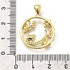 Rack Plating Brass Micro Pave Cubic Zirconia Pendants KK-L226-050G-04-3