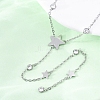 304 Stainless Steel Crystal Rhinestone Star Lariat Necklaces NJEW-R026-15P-3