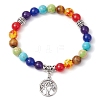 Chakra Theme Natural & Synthetic Mixed Gemstone Beaded Stretch Bracelets BJEW-JB11281-3