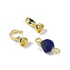 Natural Dyed Lapis Lazuli with Brass Fold Over Clasps G-G141-02G-02-2