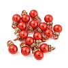 (Defective Closeout Sale: Ring Dyed)ABS Plastic Imitation Pearl Charms KY-XCP0001-25G-05-1