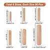 480Pcs 6 Styles Wood Grooved Dowel Pins AJEW-NB0005-87-2