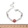 Brass Micro Pave Clear Cubic Zirconia Link Chain Bracelets for Women BJEW-C156-05P-5