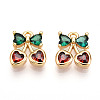 Brass Micro Pave Cubic Zirconia Charms X-KK-N261-94A-G-1