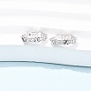 Ring with Letter X 925Sterling Silver Micro Pave Clear Cubic Zirconia Hoop Earrings for Women EJEW-K317-03P-2