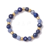 Natural Sodalite Beaded Stretch Rings RJEW-JR00867-01-2