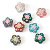 8Pcs 8 Colors Flower Shape Polymer Clay Rhinestone Beads CLAY-TA0002-02-4