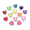 Polymer Clay Flower Beads with CCB Plastic Heart Frame Connector Charms CLAY-T022-28M-1