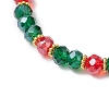 5Pcs Christmas Theme Glass Beaded Stretch Bracelets BJEW-JB11184-5