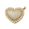 Rack Plating Brass Micro Pave Cubic Zirconia Pendants ZIRC-F142-06G-02-1