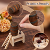 Wood & Alloy & Resin Red Wine Barrel & Wine Glass & Faucet Set DJEW-WH0050-23A-3